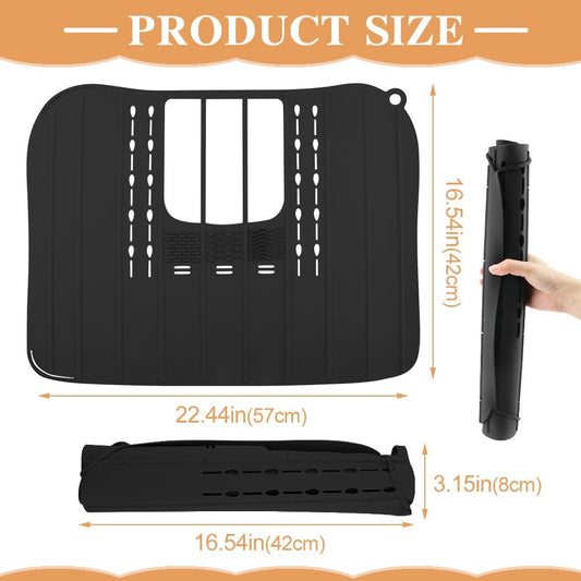 Bathroom Sink Cover for Counter Space, 22x17" Silicone Makeup Organizer Mat