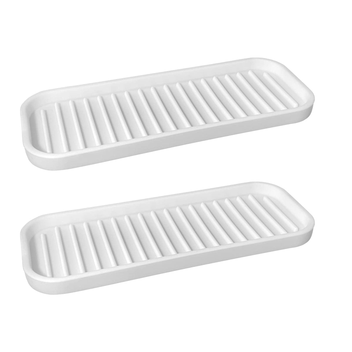 Mofason Silicone Sponge Holder for Kitchen Sink - Soap Tray 2 Pack Black