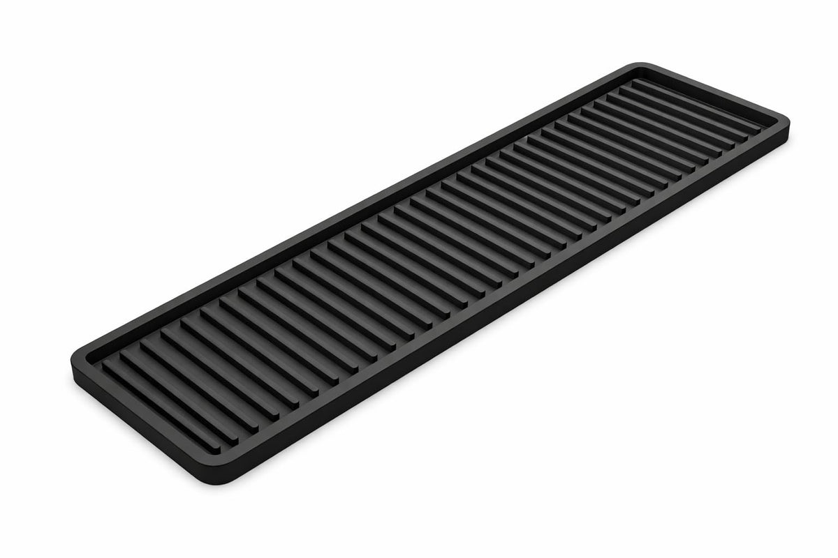 ZAPPOWARE Kitchen Sink Narrow Silicone Holder Tray 17.7"x3.1", Vanity & Bathroom Organizer, Black, Heat-Resistant Mat
