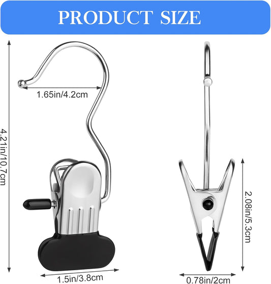 25Pcs Laundry Hook Hangers with Clothes Pins for Hats Clothes Bags