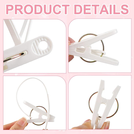 Honeydak 30 Pack Baby Hangers with Clips for Pants Sock, White