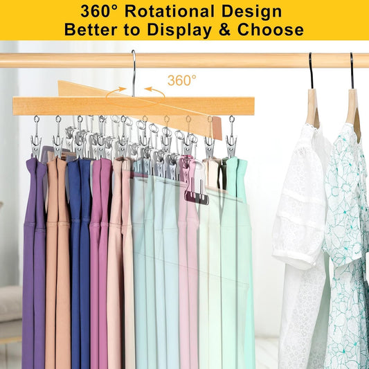 Legging Organizer for Closet, 2 Pack Pants Hangers with Clips