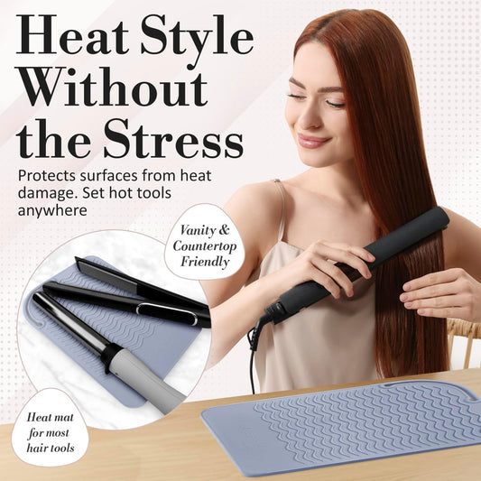 Large Vanity Mat, Heat Resistant Mat for Hair Tools, Vanity Décor