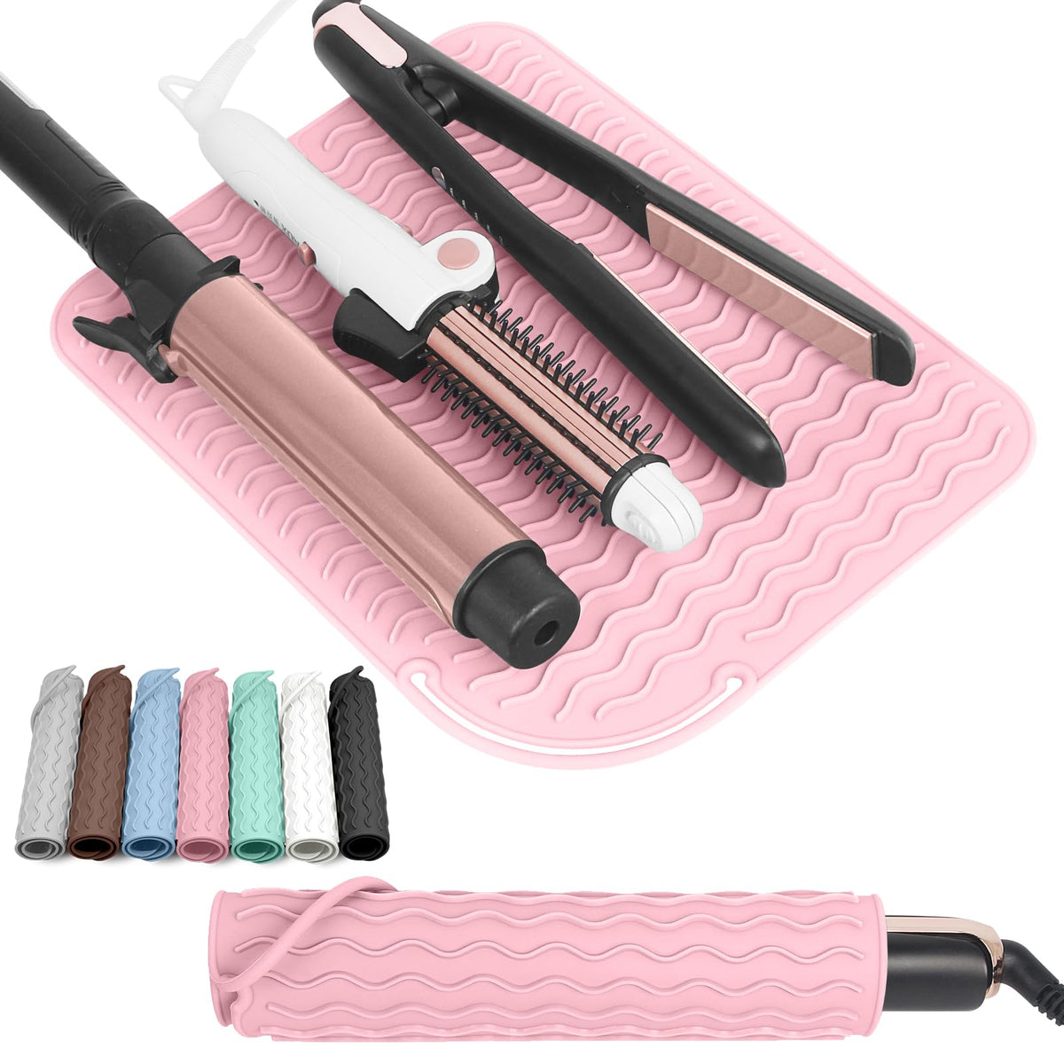 Larger Size Silicone Heat Resistant Mat for Hair Tools(12" x 9")