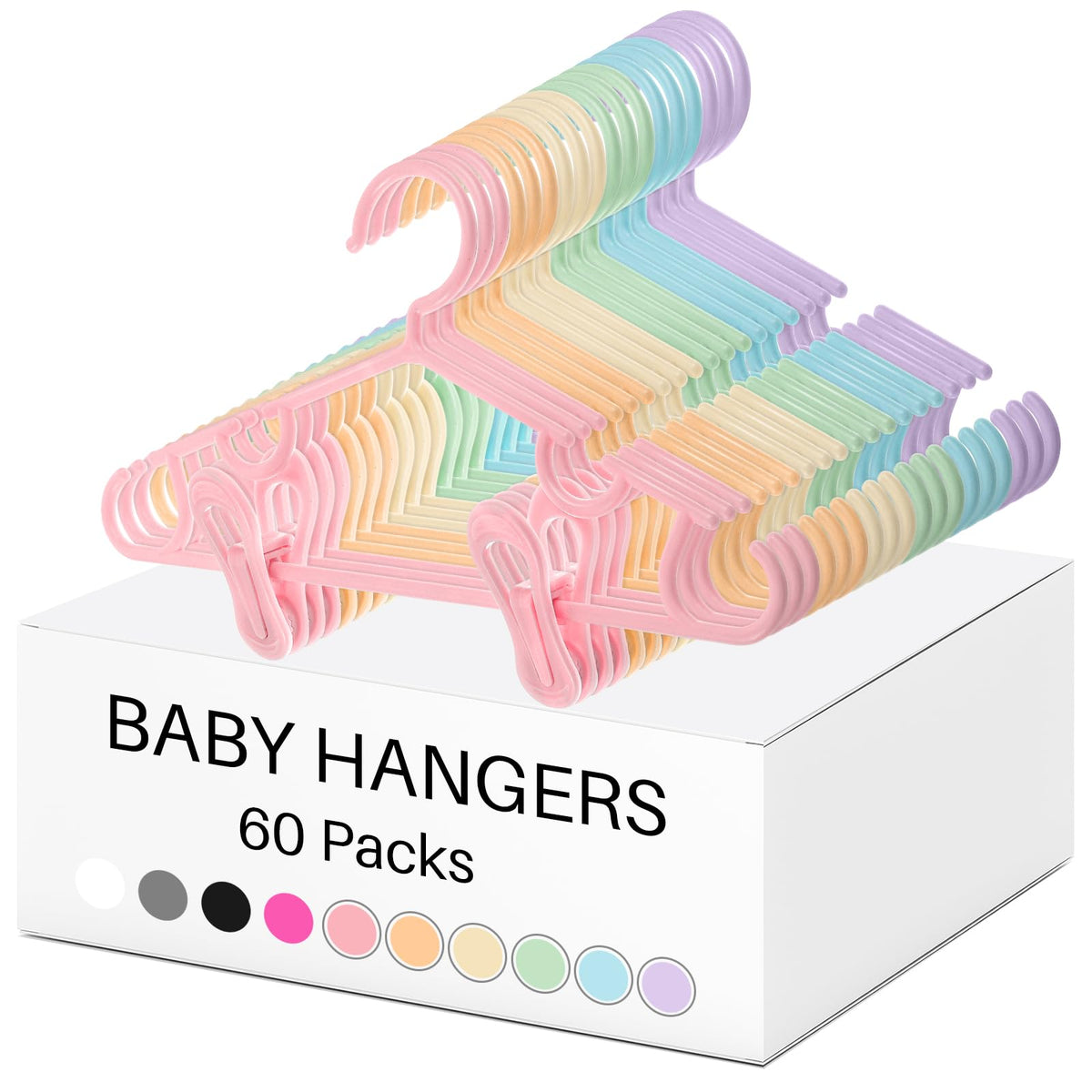Hsei Baby Hanger with Clip for Pant,120 Packs Total,Black,10.6 Inch
