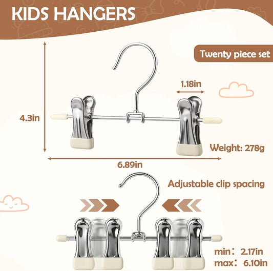 Mity rain20-Pack Baby Hangers - 360° Rotatable Silicone Clip Kid Hangers