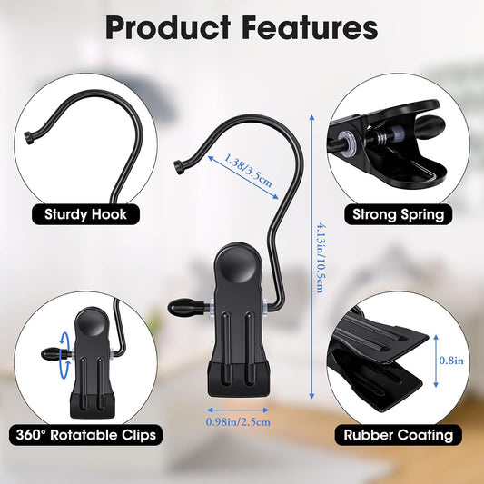36 Pack Boot Hangers Clips for Closet, Heavy Duty Pants Hangers with Clips
