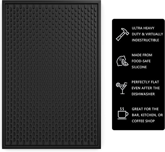 AXIESO Bar Mat 18 x 12 in - Silicone Coffee Bar Mats for Countertop