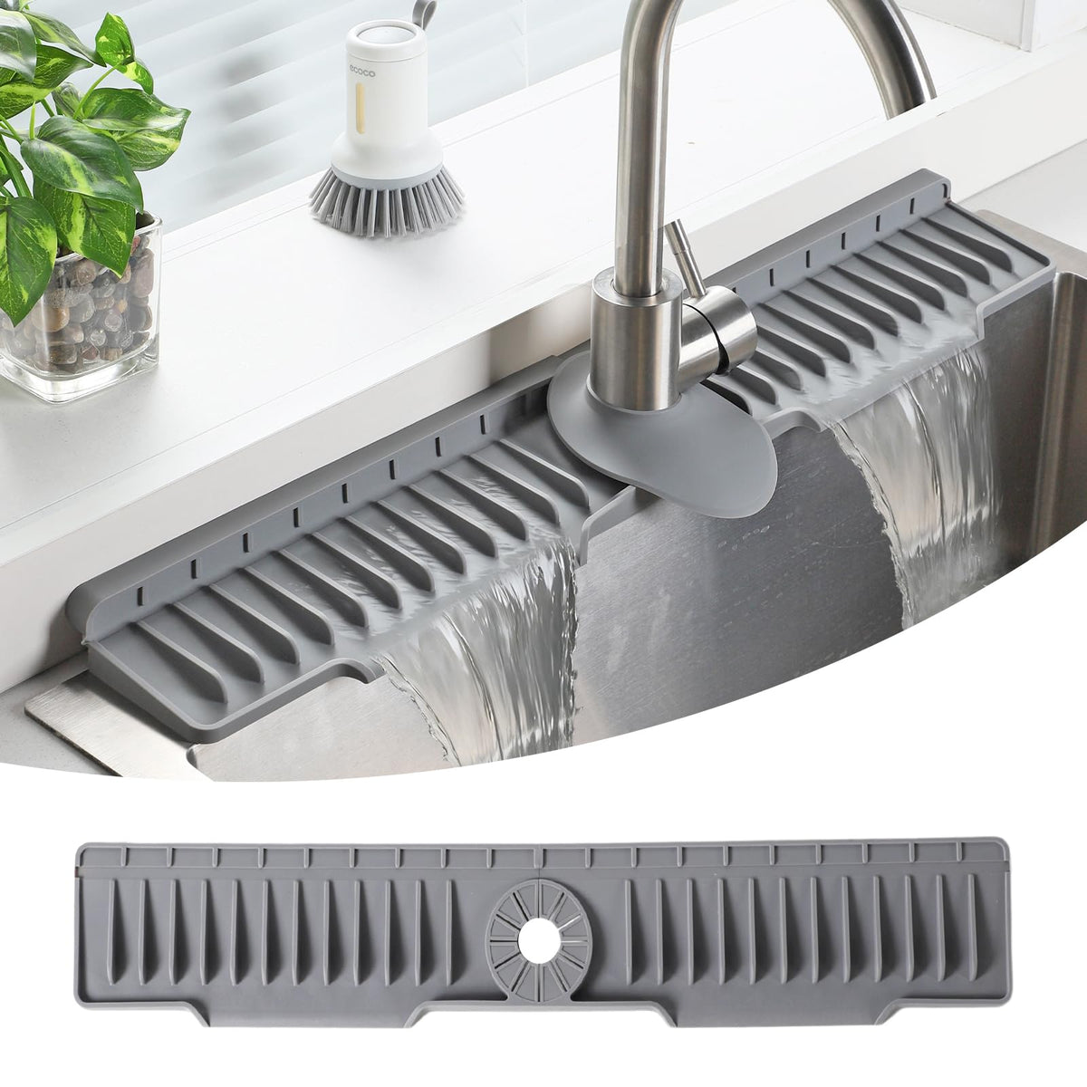 24" Silicone Sink Mat for Kitchen(Released in 2026), Grey