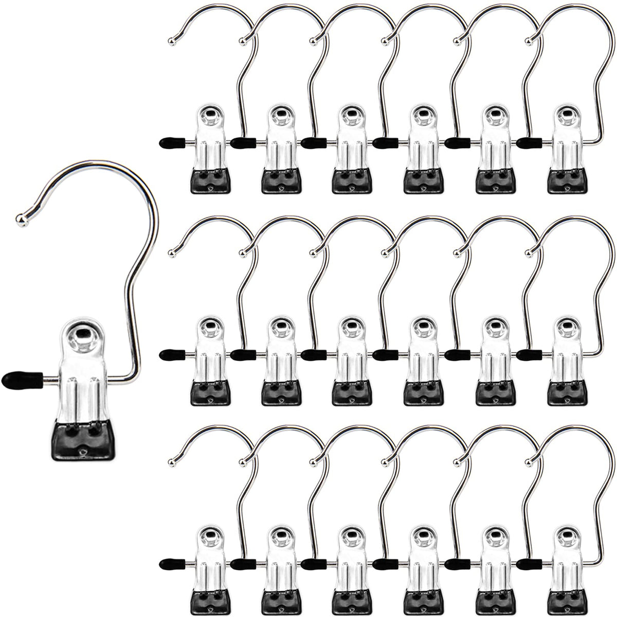 Laundry Hooks Hanging Clips Clothes Pins Closet Hanger Organizer Clamps Socks Towel Clips Heavy Duty Clothespins Bulk Hanger Clips for Closet Travel Pants Socks Handbags, 30 Pack