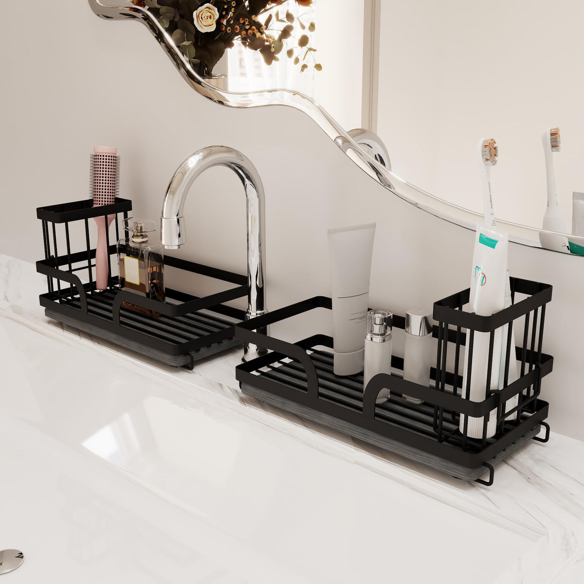 Sponge Holder for Kitchen Sink Caddy with Stone Drying Tray 1 PCS