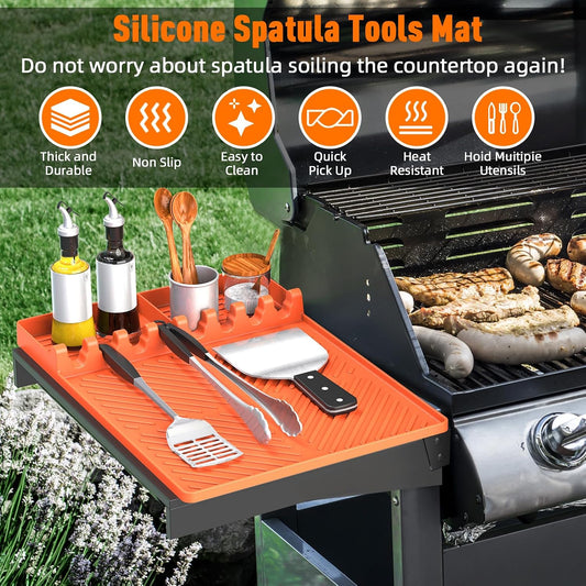 Silicone Grill Mat Compatible with Blackstone, BBQ Griddle Tool