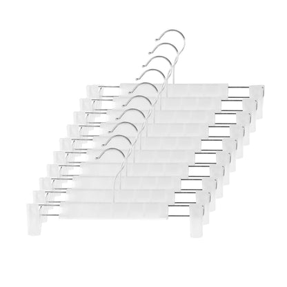 10 Pack Pants Hangers with Adjustable Non-Slip Clips Anti-Rust Hanging Hook for Trouser,Skirts,Jeans,Clothes Hangers Black