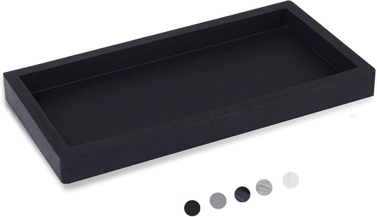 Silicone Bathroom Vanity Tray Dish Soap Holder Sink Organizer, Black