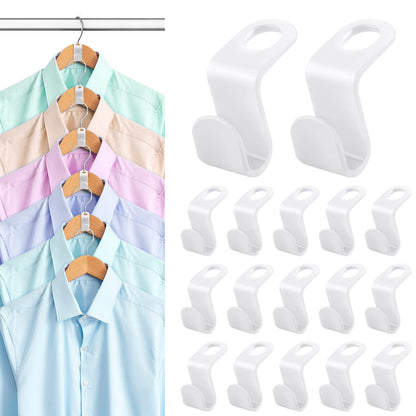 100 PCS Hanger Connector Hooks, Hangers Space Saving, Hanger Clips for Plastic Hangers(5 Color)