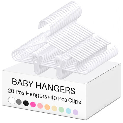 Hsei Baby Hanger with Clip for Pant,120 Packs Total,Black,10.6 Inch