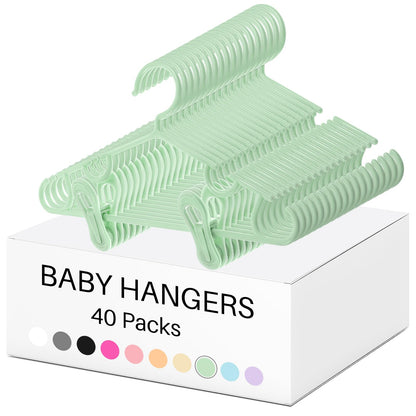 Hsei Baby Hanger with Clip for Pant,120 Packs Total,Black,10.6 Inch