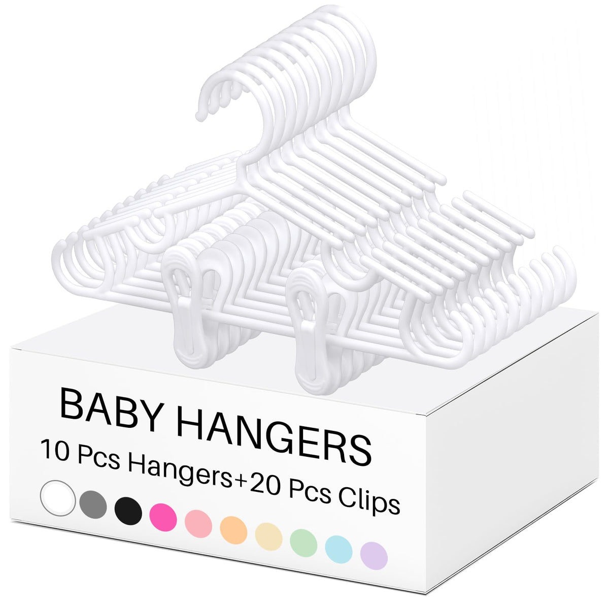 Hsei Baby Hanger with Clip for Pant,120 Packs Total,Black,10.6 Inch