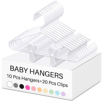 Hsei Baby Hanger with Clip for Pant,120 Packs Total,Black,10.6 Inch