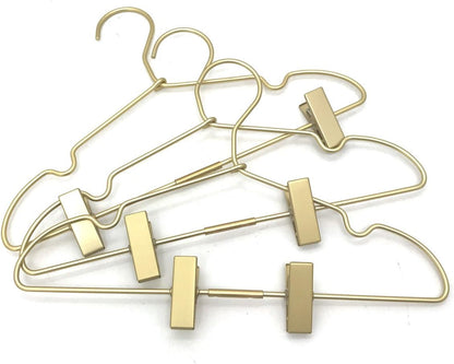 12.6" Children Gold Clothes Hangers with Clips,10 Pack,Newborn Kids Non Slip Durable Space Saving Clothes,Standard Hangers Heavy Duty Saving Space