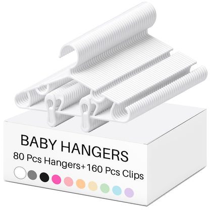 Hsei Baby Hanger with Clip for Pant,120 Packs Total,Black,10.6 Inch