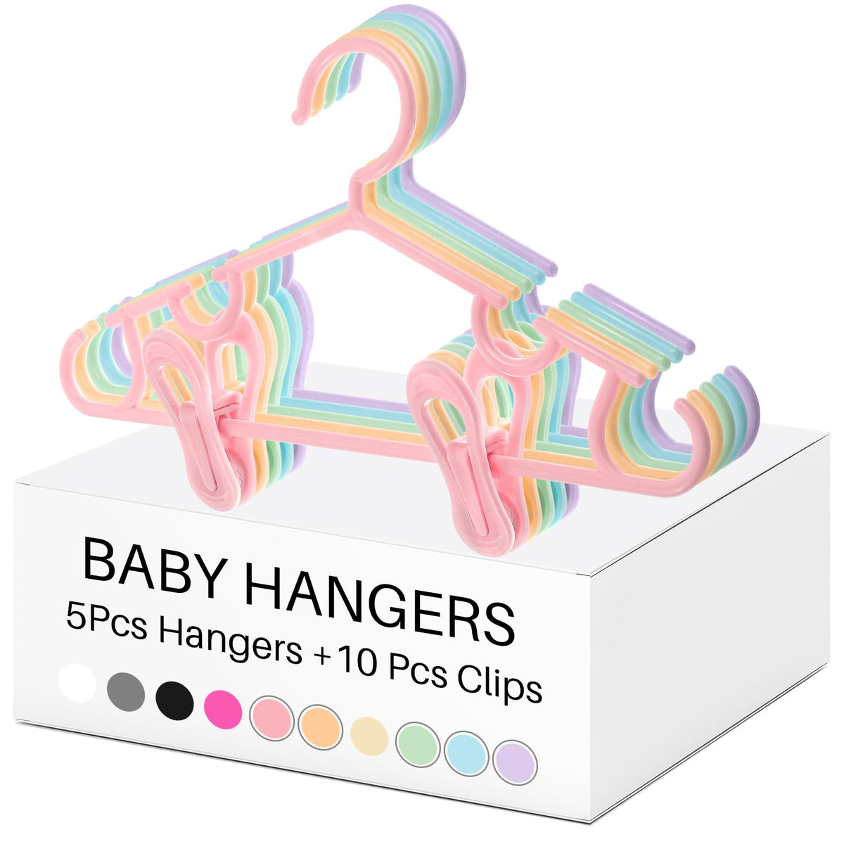Hsei Baby Hanger with Clip for Pant,120 Packs Total,Black,10.6 Inch