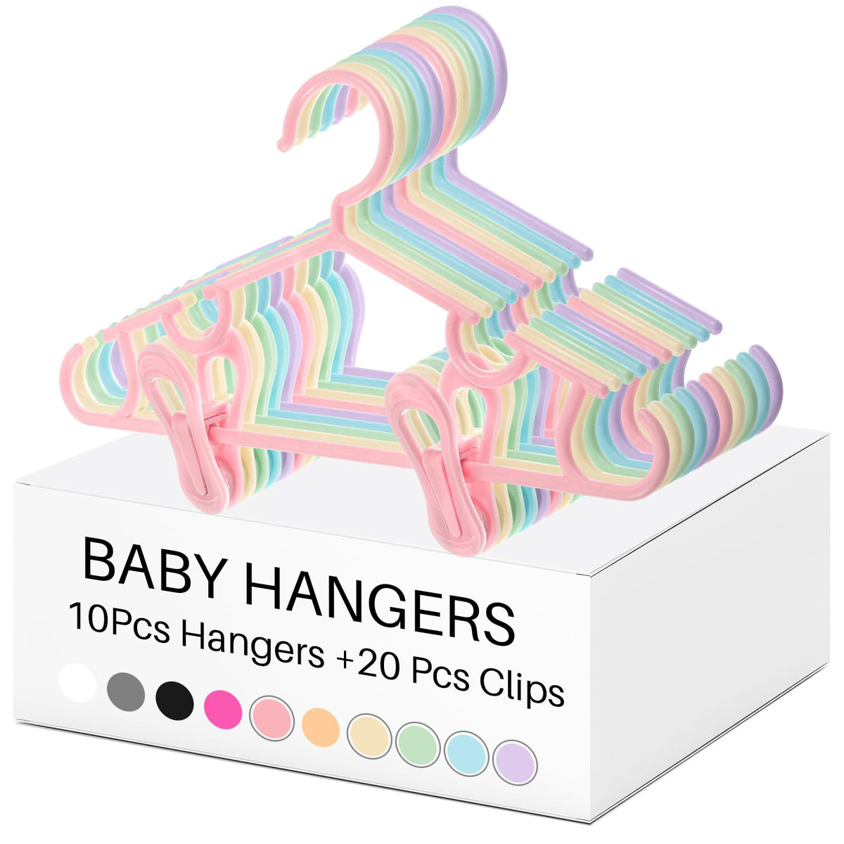 Hsei Baby Hanger with Clip for Pant,120 Packs Total,Black,10.6 Inch