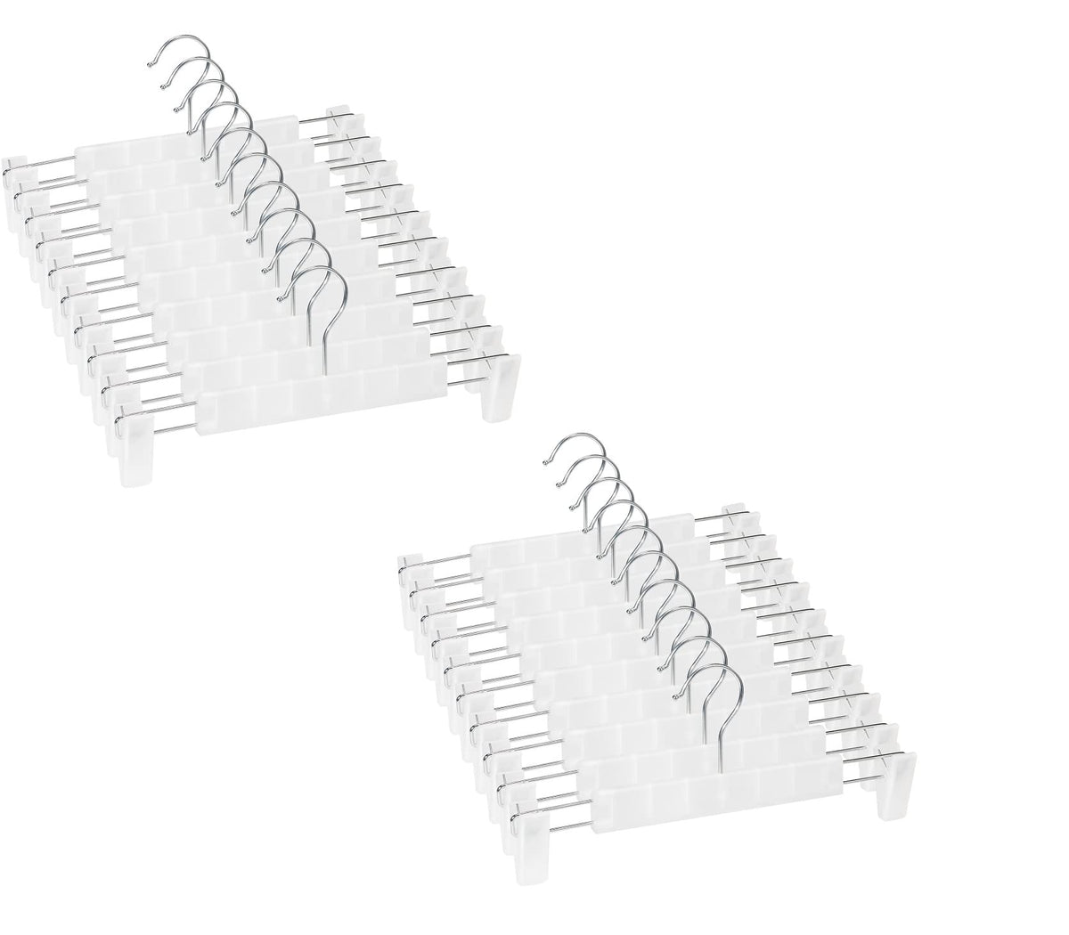 Pants Hangers with Clips, Skirt Hangers, 10 Pack, Translucent