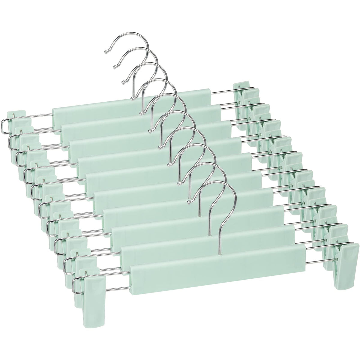 Pants Hangers with Clips, Skirt Hangers, 10 Pack, Translucent