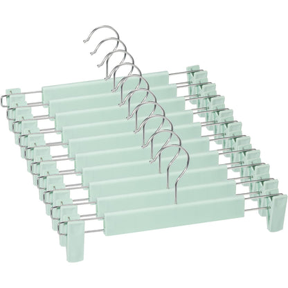 Pants Hangers with Clips, Skirt Hangers, 10 Pack, Translucent