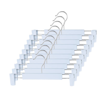 10 Pack Pants Hangers with Adjustable Non-Slip Clips Anti-Rust Hanging Hook for Trouser,Skirts,Jeans,Clothes Hangers Black