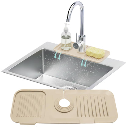 14.6” Silicone Faucet Mat For Kitchen Sink, Kitchen Sink Splash Guard Behind Faucet, Kitchen Faucet Mat For Kitchen Sink, Kitchen Sink Faucet Mat Splash Guard and Sink Water Splash Guard (Black)