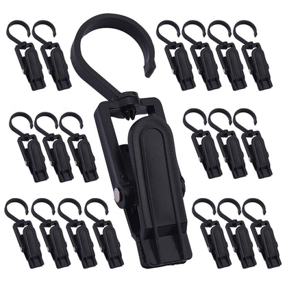 12 Pcs Super Strong Plastic Swivel Hanging Hooks, Curtain Clips, Clothes Pins, Beach Towel Clips, Home Swivel Laundry Clips for Hats, Pants, Towels, Socks, Pants (White)