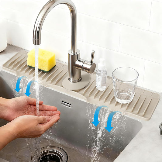 16" Silicone Faucet Mat for Kitchen Sink of The Lastest, Beige