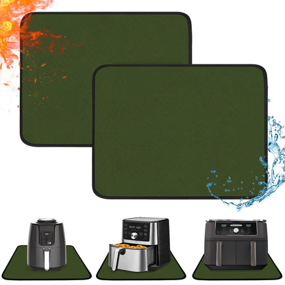 2 PCS Heat Resistant Mats for Countertop Air Fryer, 24x16in, Black