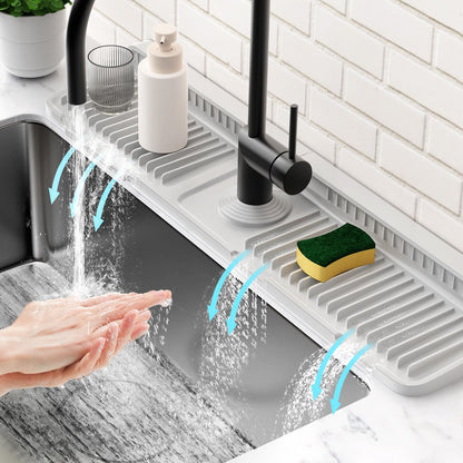24'' Longer Faucet Mat for Kitchen Sink Water Splash Guard Behind Faucet