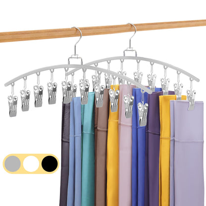 2 Pack Legging Organizer for Closet 360° Swivel, Metal Gym Clothes Organizer w/20 Clips Holds 20 Leggings, Hangers Space Saving, Closet Organizers and Storage, Dorm Room Organization Essentials, Black