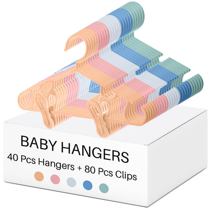 Hsei Baby Hanger with Clip for Pant,120 Packs Total,Black,10.6 Inch