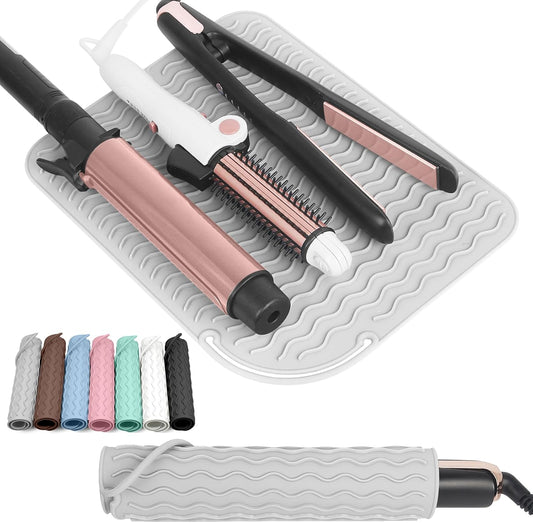 Larger Size Silicone Heat Resistant Mat for Hair Tools(12" x 9")