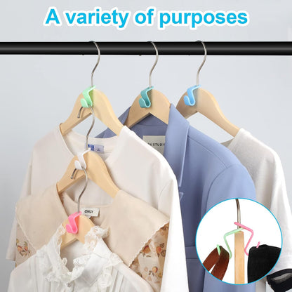 100 PCS Hanger Connector Hooks, Hangers Space Saving, Hanger Clips for Plastic Hangers(5 Color)