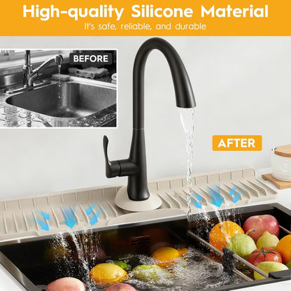 16" Silicone Faucet Mat for Kitchen Sink of The Lastest, Beige