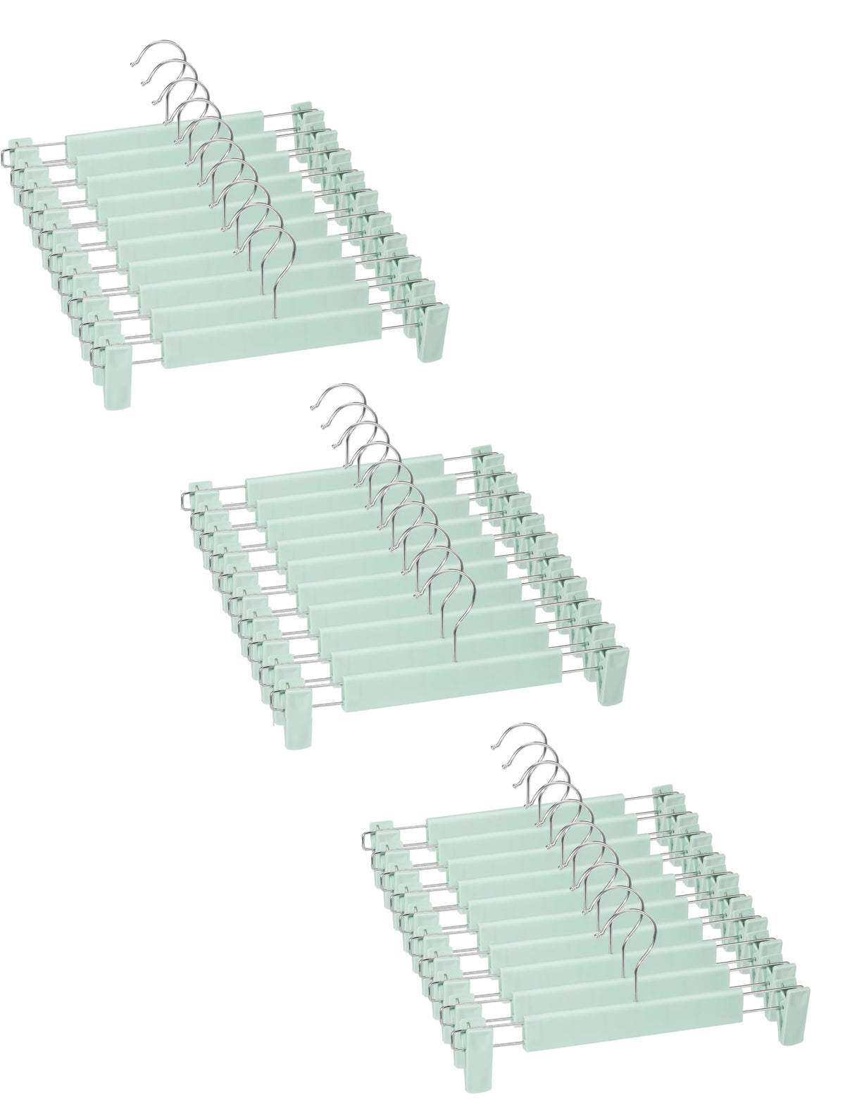 Pants Hangers with Clips, Skirt Hangers, 10 Pack, Translucent