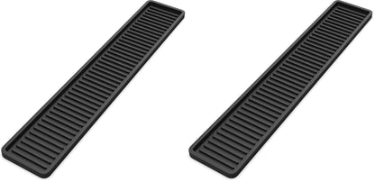 ZAPPOWARE Kitchen Sink Narrow Silicone Holder Tray 17.7"x3.1", Vanity & Bathroom Organizer, Black, Heat-Resistant Mat