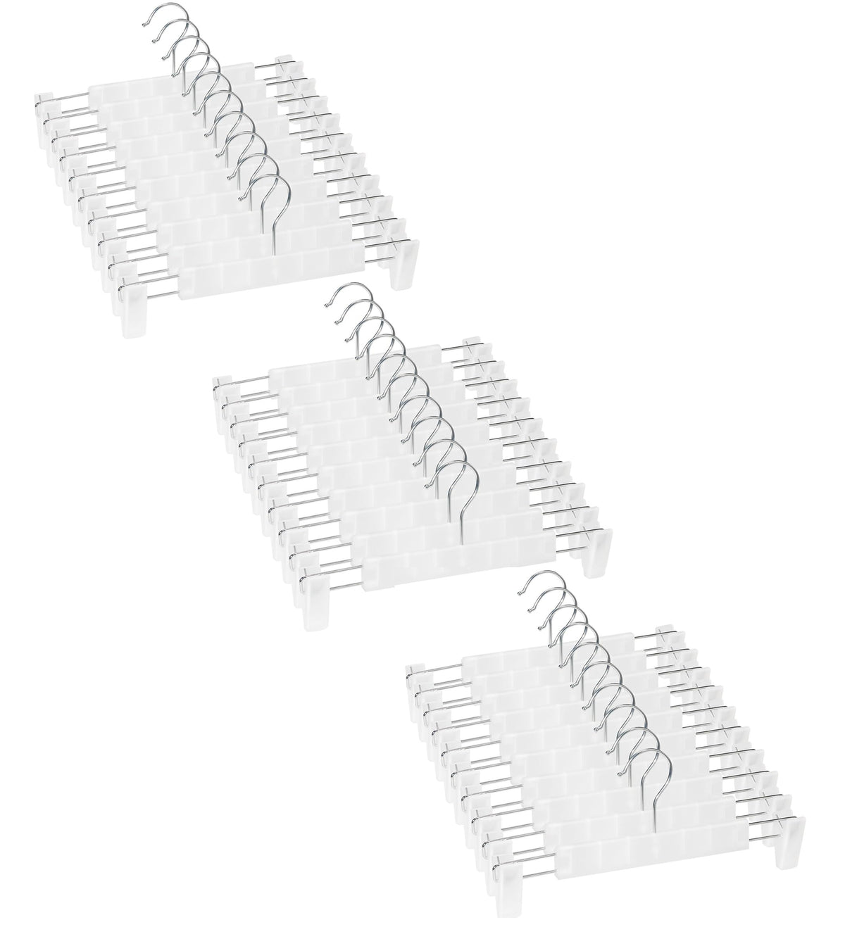 Pants Hangers with Clips, Skirt Hangers, 10 Pack, Translucent