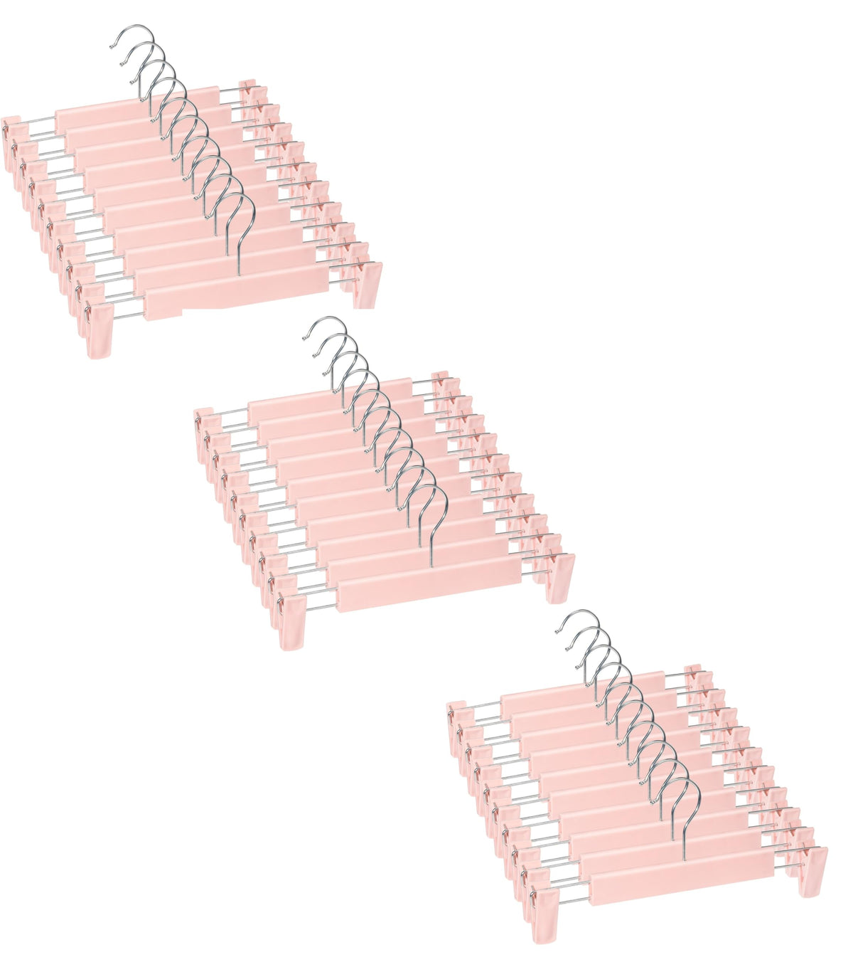 Pants Hangers with Clips, Skirt Hangers, 10 Pack, Translucent