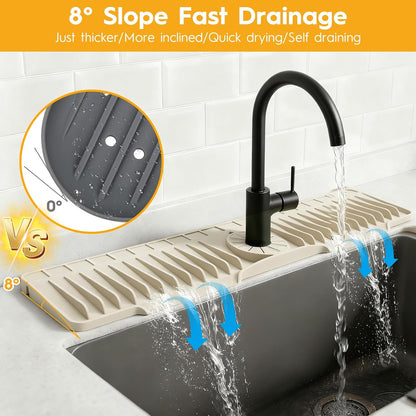 16" Silicone Faucet Mat for Kitchen Sink of The Lastest, Beige