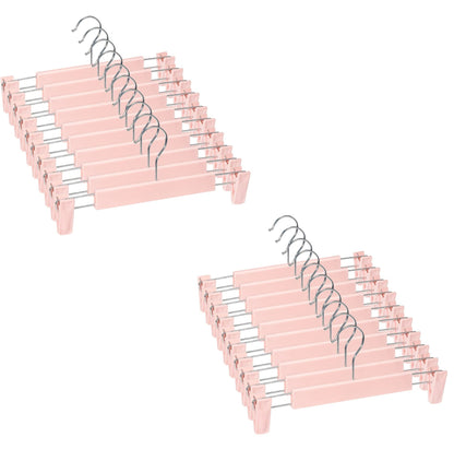 Pants Hangers with Clips, Skirt Hangers, 10 Pack, Translucent