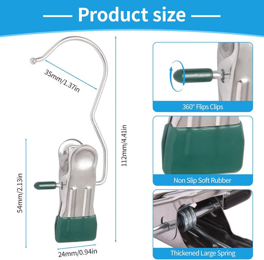 30 Pack Heavy Hanger Clips for Closet, Laundry Hooks Hanging Clips with, Clothespin for Clothes Pants,Clothes Pins Multi-Purpose Clip Big Hangers & Pants Clip Hangers for Hats Socks Towels Travel