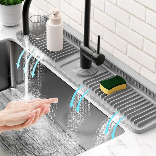 24'' Longer Faucet Mat for Kitchen Sink Water Splash Guard Behind Faucet