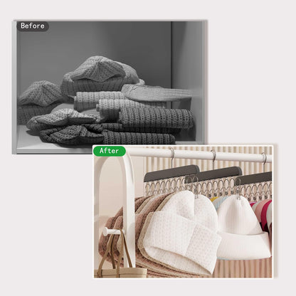 2 Pack Hat Hangers for Closet,Beanie Organizer with 10 Hat Clips
